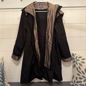 St. John's Bay Black and Brown Hooded Jacket, Women’s L